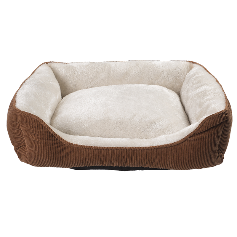 Cama retangular de veludo cotelê para cachorro HY-03