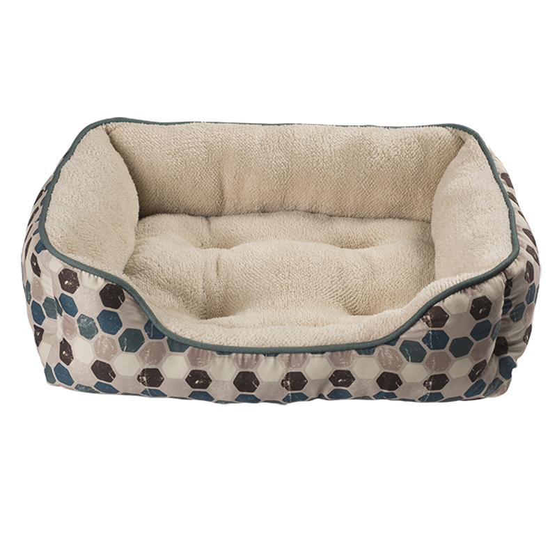Cama para animais de estimação com estampa pongee retangular HY-12